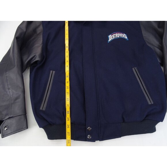 Vintage Columbus Destroyers Bomber XL AFL Arena Football Wool Leather Coat RARE - Picture 8 of 9